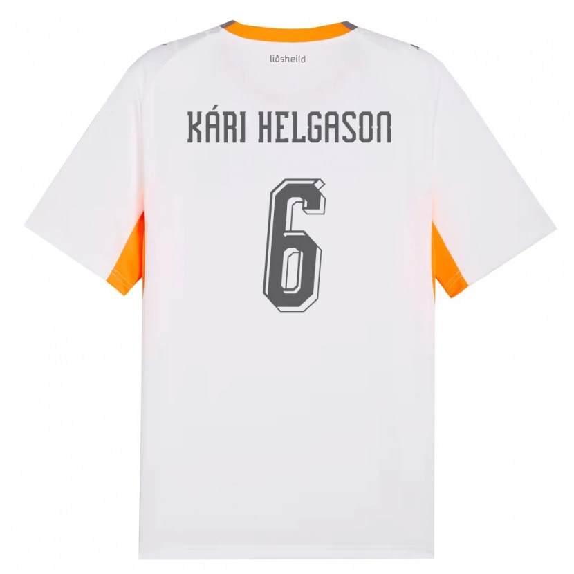 Danxen Kid Iceland Baldur Kári Helgason #6 White Orange Gray Away Jersey 26-28 T-Shirt