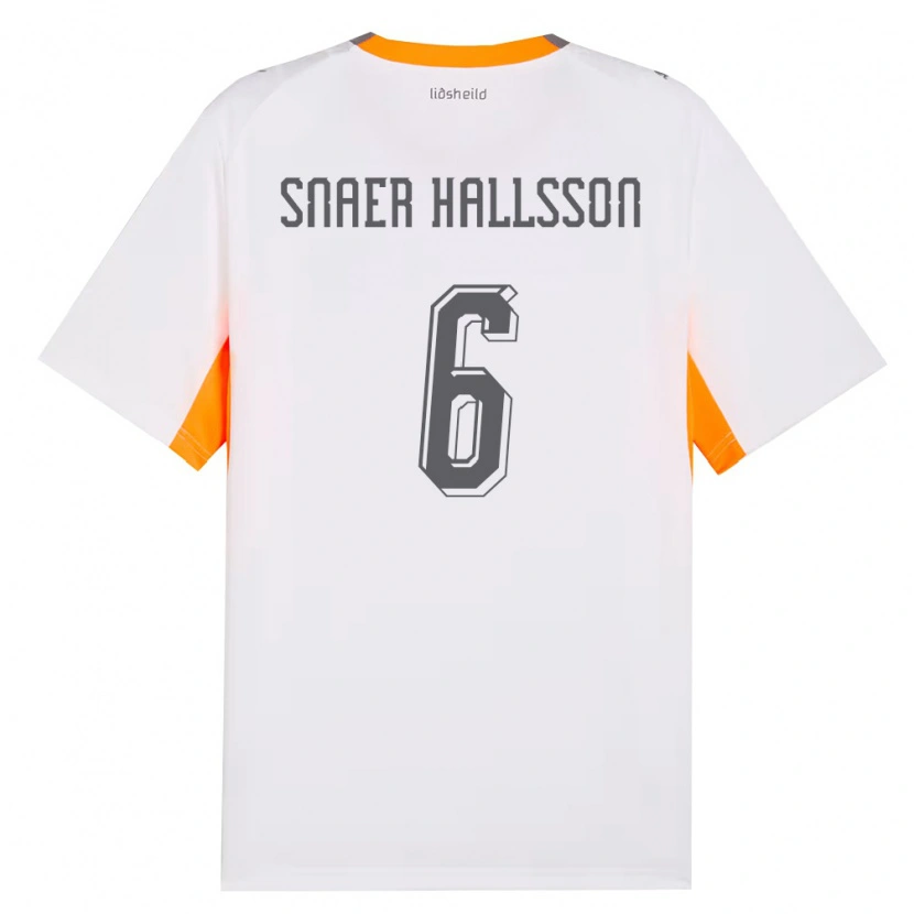 Danxen Kid Iceland Gabríel Snaer Hallsson #6 White Orange Gray Away Jersey 26-28 T-Shirt