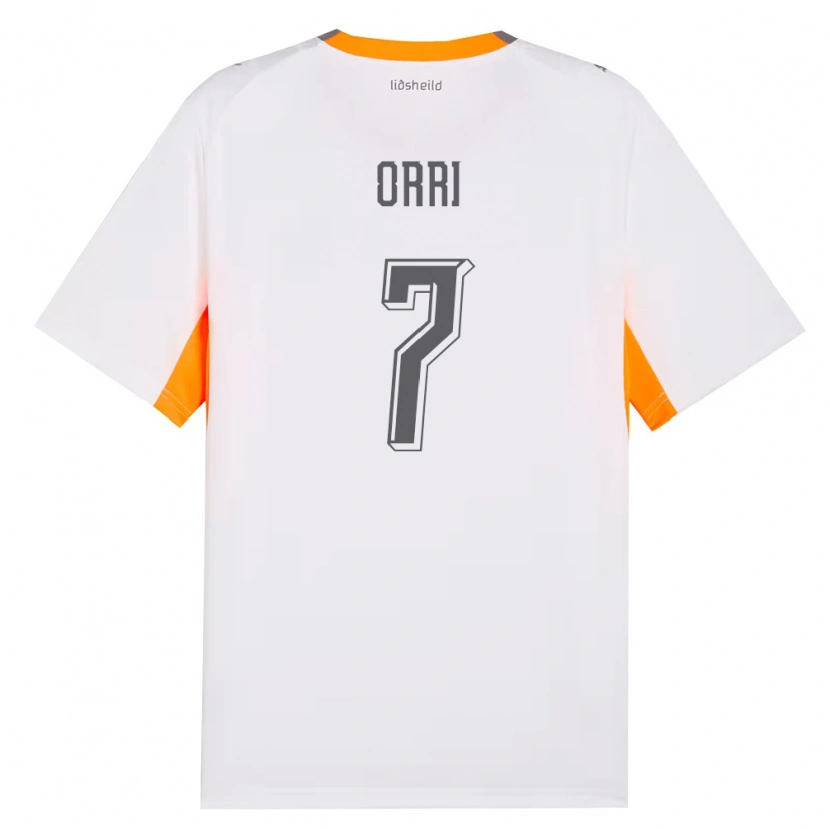 Danxen Kid Iceland Ágúst Orri Thorsteinsson #7 White Orange Gray Away Jersey 26-28 T-Shirt
