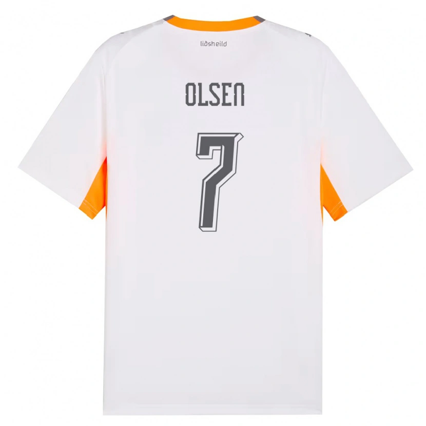 Danxen Kid Iceland Gunnar Olsen #7 White Orange Gray Away Jersey 26-28 T-Shirt