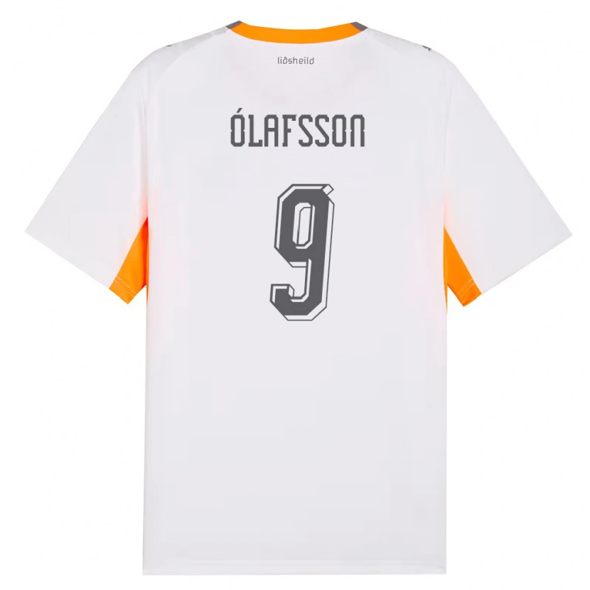 Danxen Kid Iceland Sigurdur Stefán Ólafsson #9 White Orange Gray Away Jersey 26-28 T-Shirt