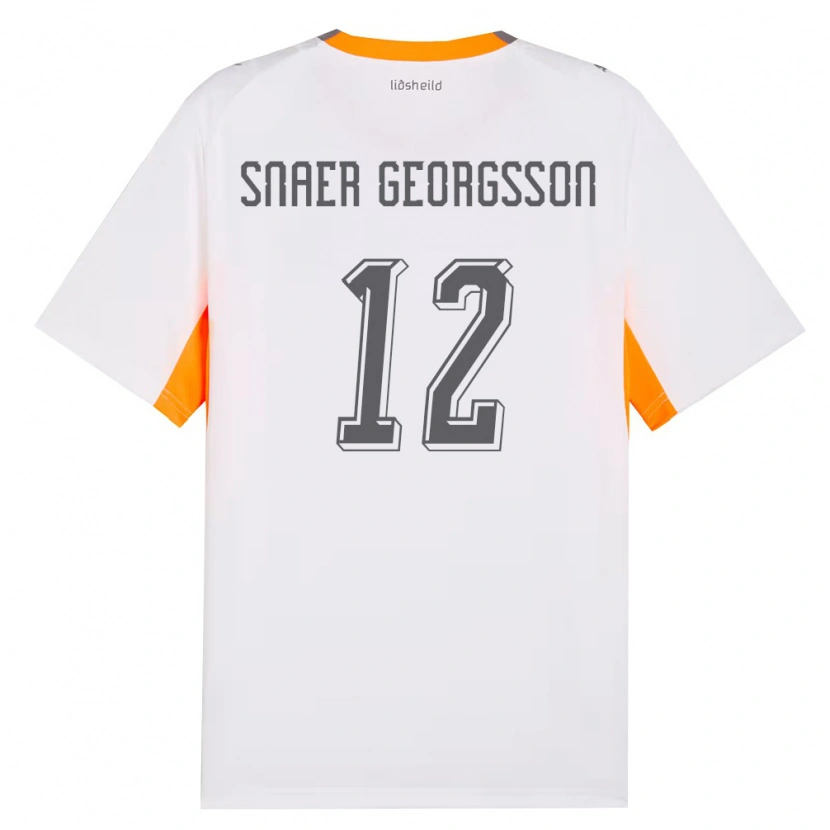 Danxen Kid Iceland Halldór Snaer Georgsson #12 White Orange Gray Away Jersey 26-28 T-Shirt