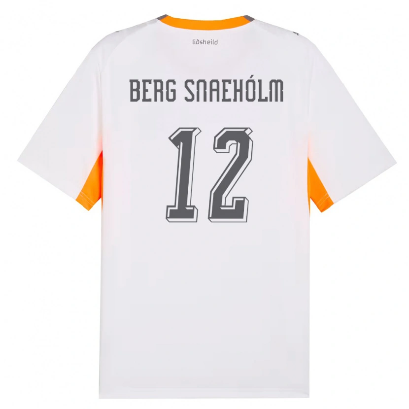 Danxen Kid Iceland Gylfi Berg Snaehólm #12 White Orange Gray Away Jersey 26-28 T-Shirt