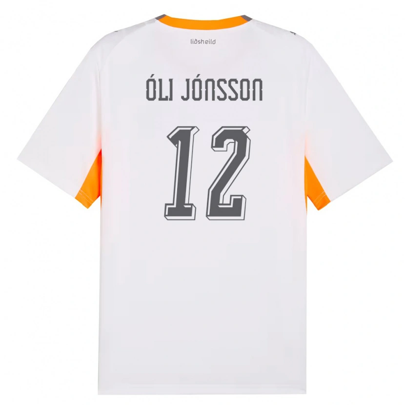 Danxen Kid Iceland Haukur Óli Jónsson #12 White Orange Gray Away Jersey 26-28 T-Shirt