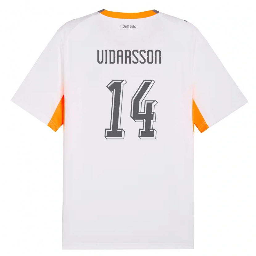Danxen Kid Iceland Viktor Vidarsson #14 White Orange Gray Away Jersey 26-28 T-Shirt