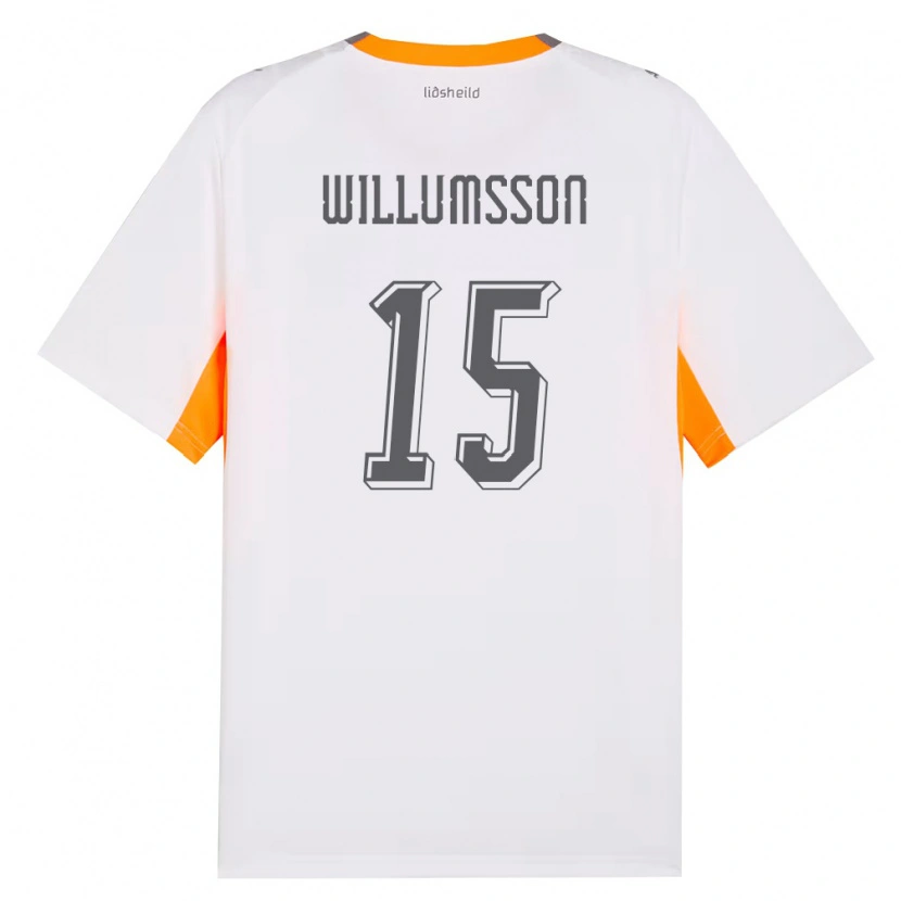 Danxen Kid Iceland Willum Thór Willumsson #15 White Orange Gray Away Jersey 26-28 T-Shirt