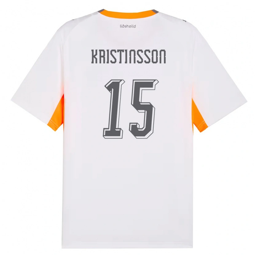 Danxen Kid Iceland Snorri Kristinsson #15 White Orange Gray Away Jersey 26-28 T-Shirt