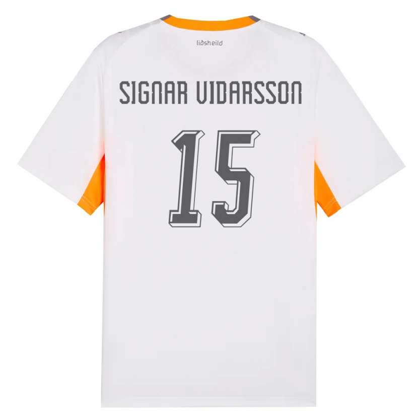 Danxen Kid Iceland Smári Signar Vidarsson #15 White Orange Gray Away Jersey 26-28 T-Shirt