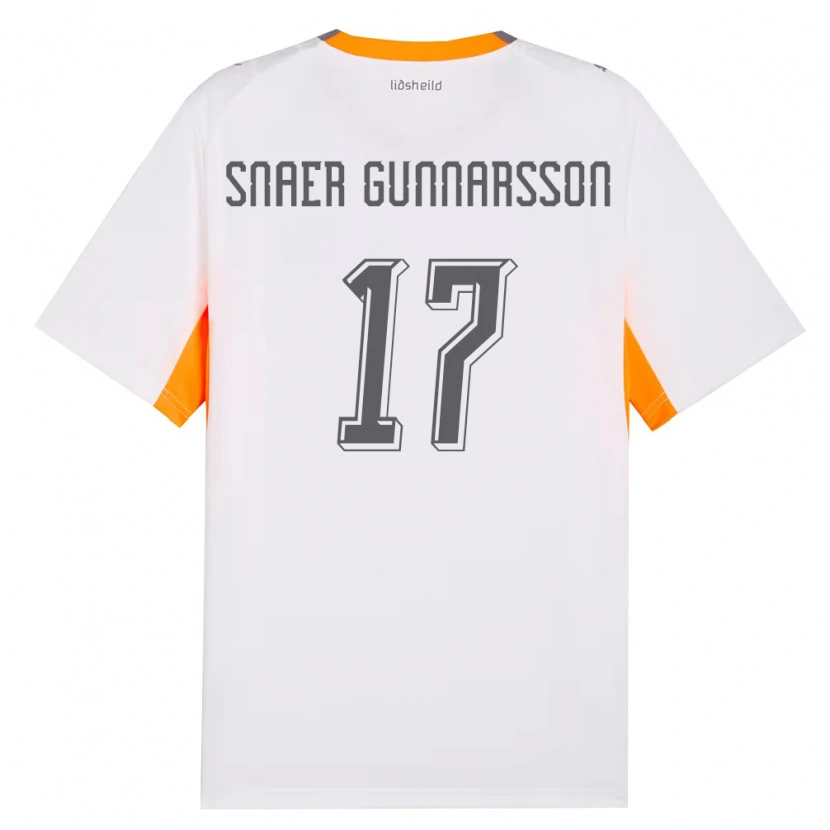Danxen Kid Iceland Gabríel Snaer Gunnarsson #17 White Orange Gray Away Jersey 26-28 T-Shirt