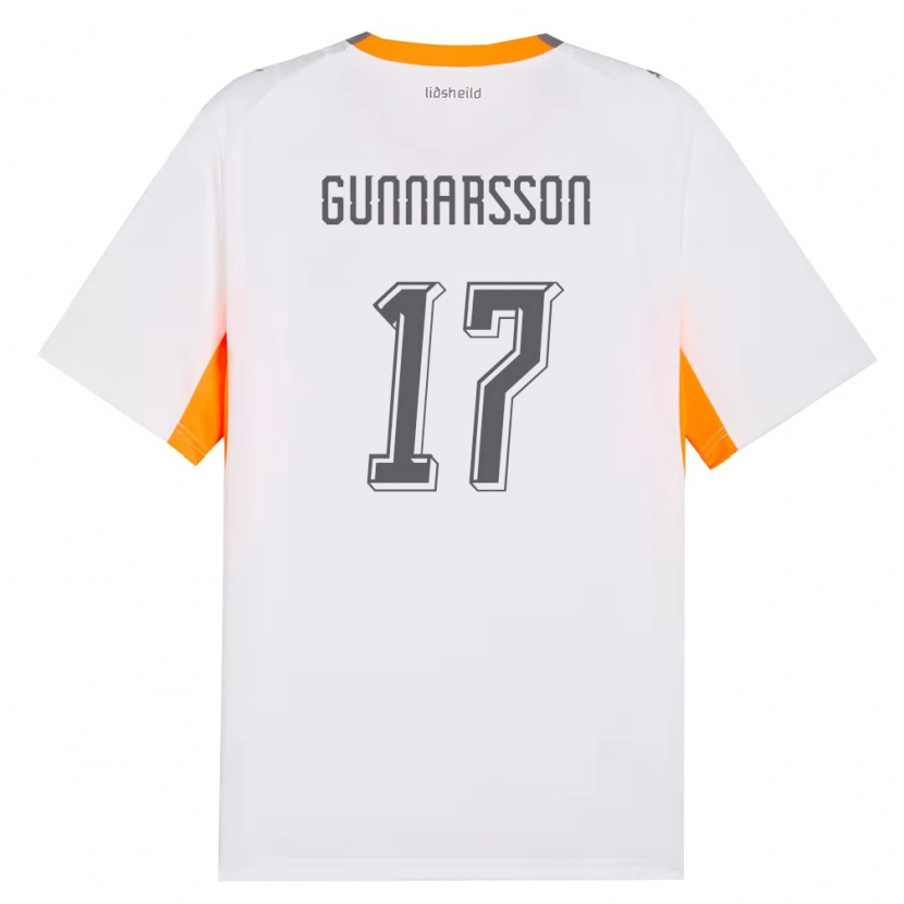 Danxen Kid Iceland Aron Gunnarsson #17 White Orange Gray Away Jersey 26-28 T-Shirt