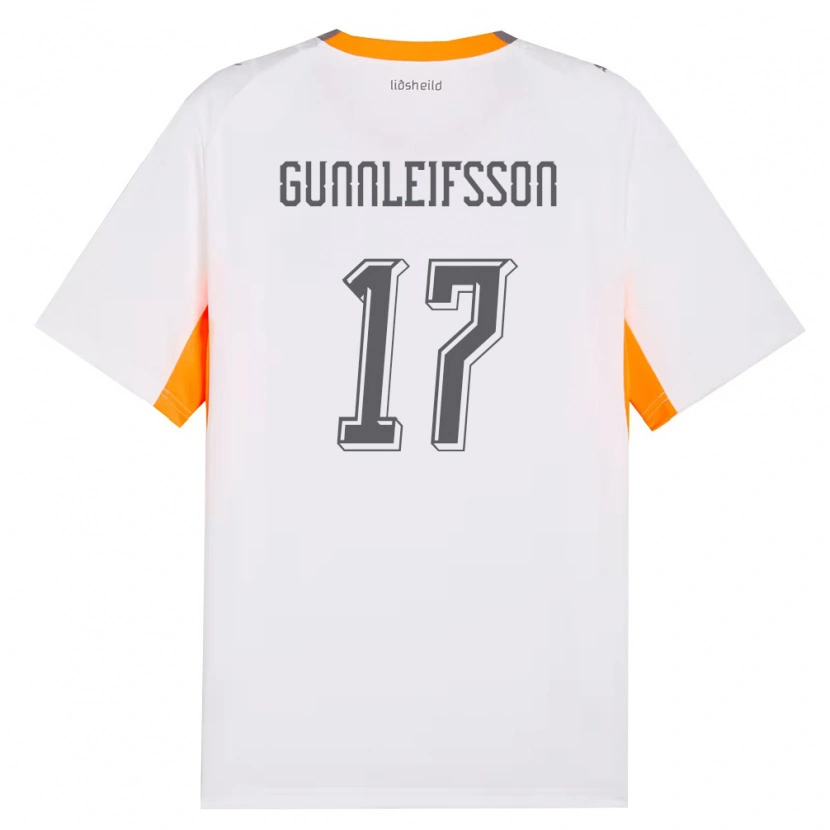 Danxen Kid Iceland Gunnleifur Orri Gunnleifsson #17 White Orange Gray Away Jersey 26-28 T-Shirt
