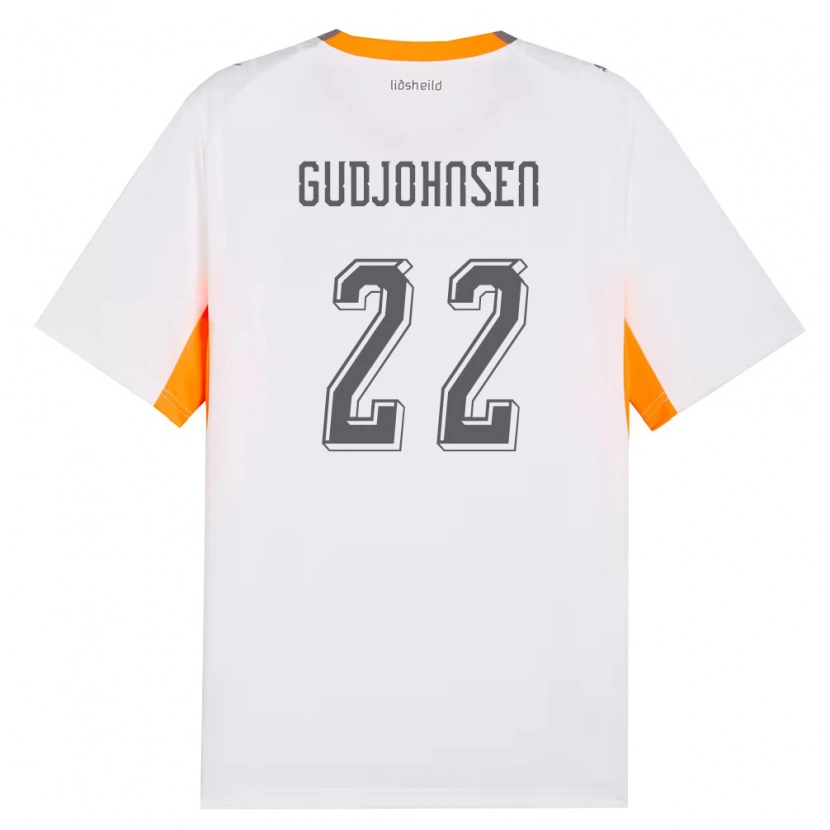 Danxen Kid Iceland Andri Gudjohnsen #22 White Orange Gray Away Jersey 26-28 T-Shirt