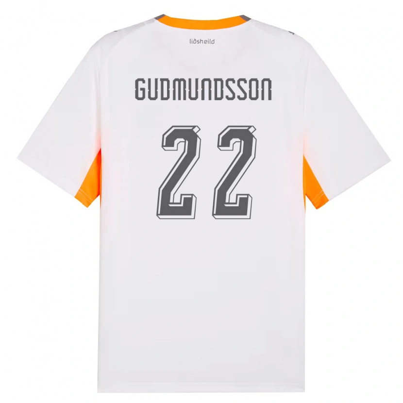 Danxen Kid Iceland Galdur Guðmundsson #22 White Orange Gray Away Jersey 26-28 T-Shirt