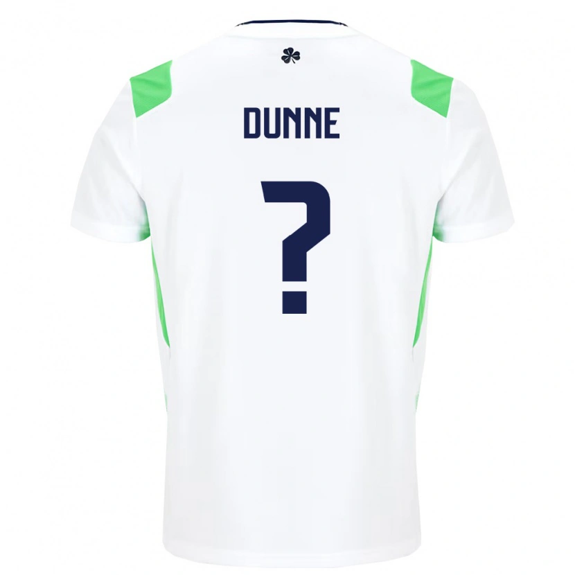 Danxen Kid Ireland David Dunne #0 White Light Green Away Jersey 26-28 T-Shirt