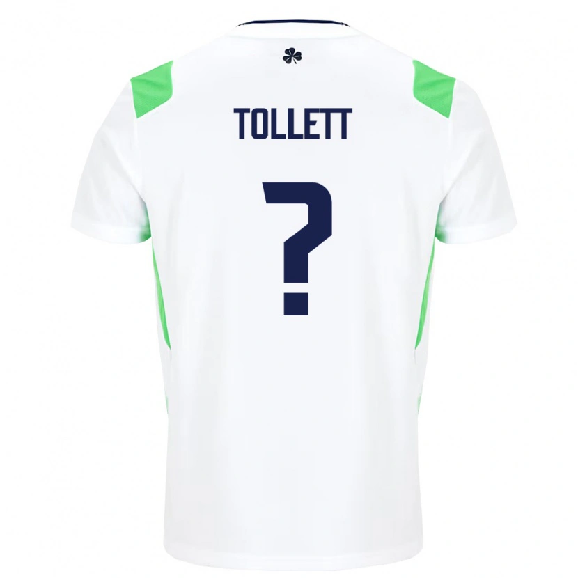 Danxen Kid Ireland Cillian Tollett #0 White Light Green Away Jersey 26-28 T-Shirt