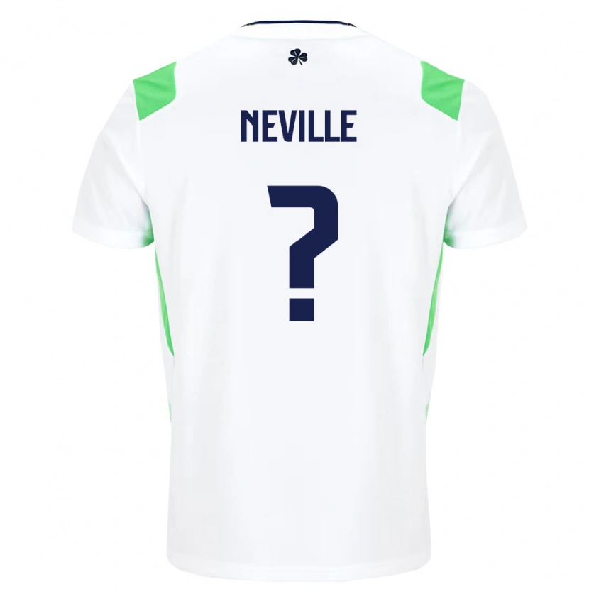 Danxen Kid Ireland Harvey Neville #0 White Light Green Away Jersey 26-28 T-Shirt