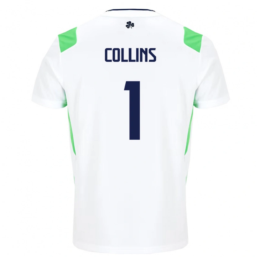 Danxen Kid Ireland Joe Collins #1 White Light Green Away Jersey 26-28 T-Shirt