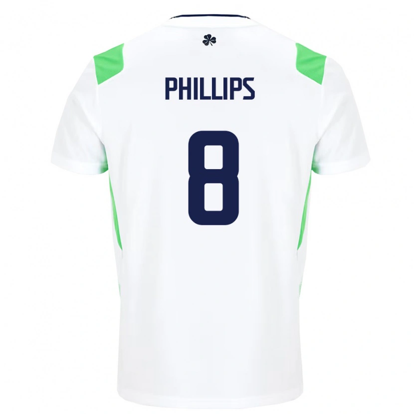 Danxen Kid Ireland Killian Phillips #8 White Light Green Away Jersey 26-28 T-Shirt