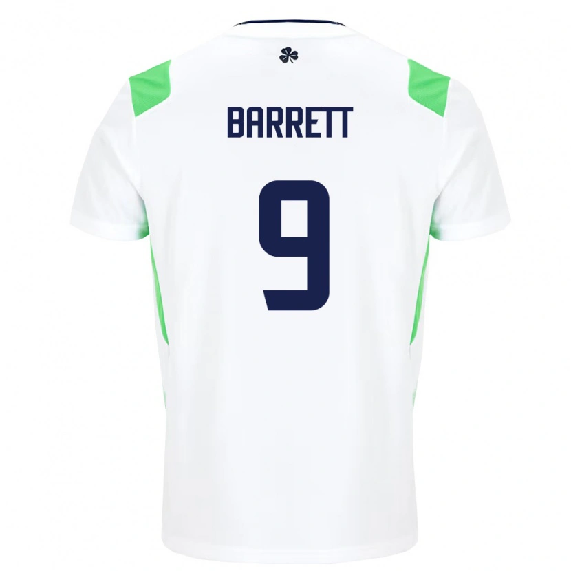 Danxen Kid Ireland Amber Barrett #9 White Light Green Away Jersey 26-28 T-Shirt