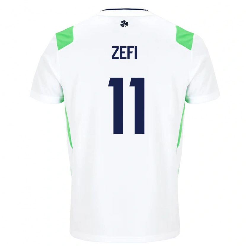 Danxen Kid Ireland Kevin Zefi #11 White Light Green Away Jersey 26-28 T-Shirt