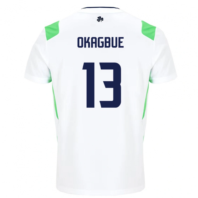 Danxen Kid Ireland David Okagbue #13 White Light Green Away Jersey 26-28 T-Shirt
