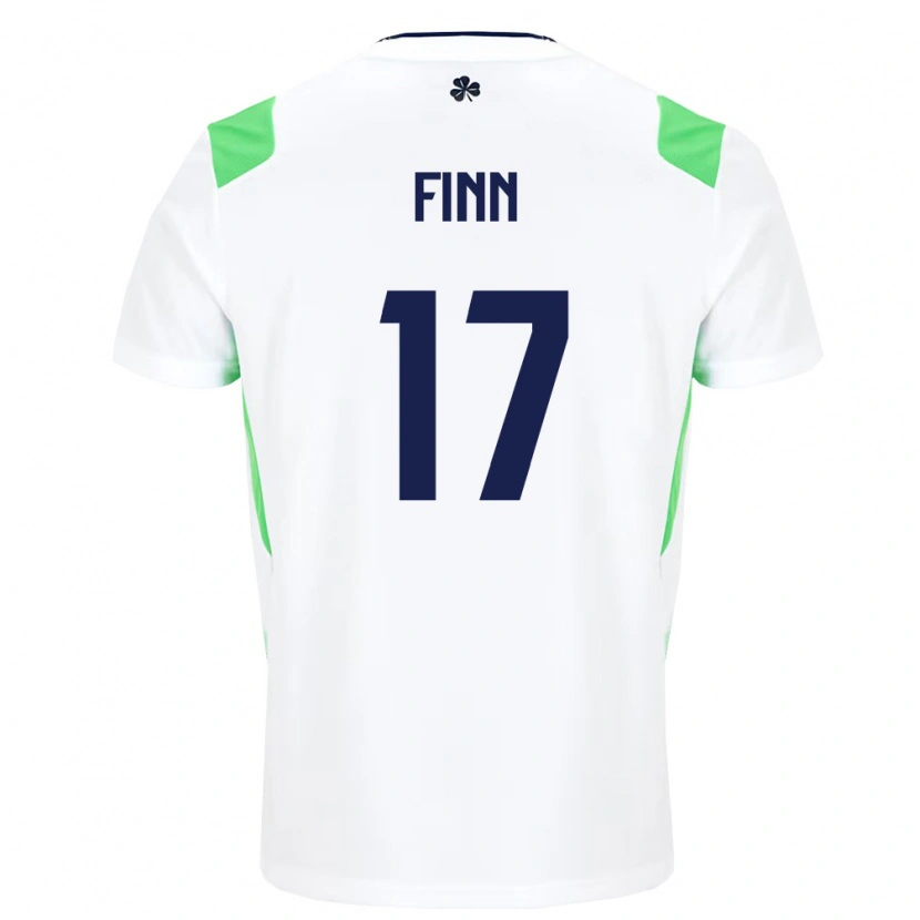 Danxen Kid Ireland Jamie Finn #17 White Light Green Away Jersey 26-28 T-Shirt
