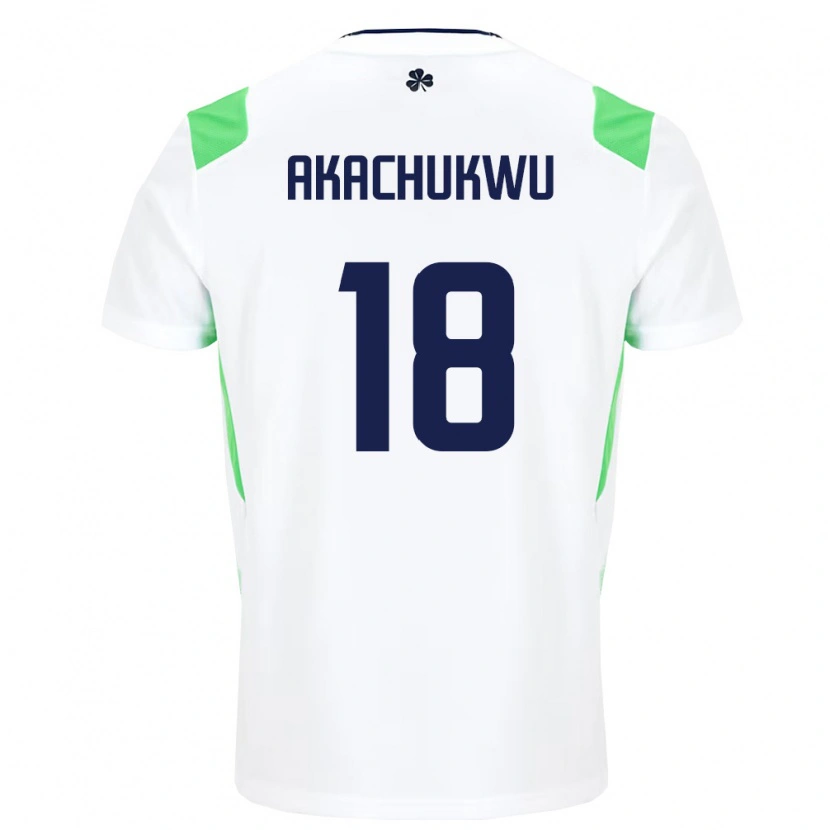 Danxen Kid Ireland Romeo Akachukwu #18 White Light Green Away Jersey 26-28 T-Shirt
