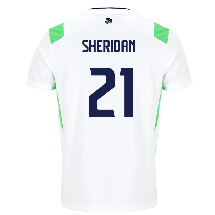 Danxen Kid Ireland Corey Sheridan #21 White Light Green Away Jersey 26-28 T-Shirt