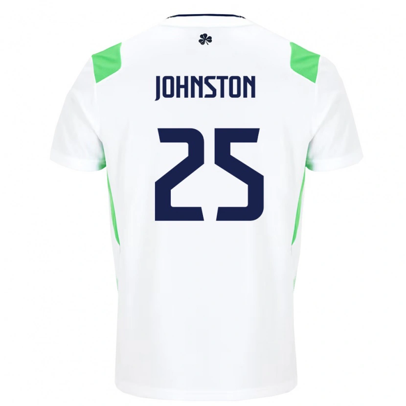 Danxen Kid Ireland Mikey Johnston #25 White Light Green Away Jersey 26-28 T-Shirt