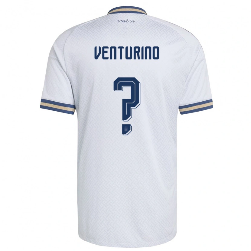 Danxen Kid Italy Lorenzo Venturino #0 Off-White Navy Gold Away Jersey 26-28 T-Shirt