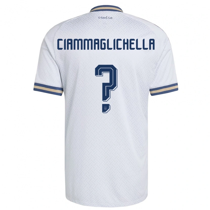 Danxen Kid Italy Aaron Ciammaglichella #0 Off-White Navy Gold Away Jersey 26-28 T-Shirt