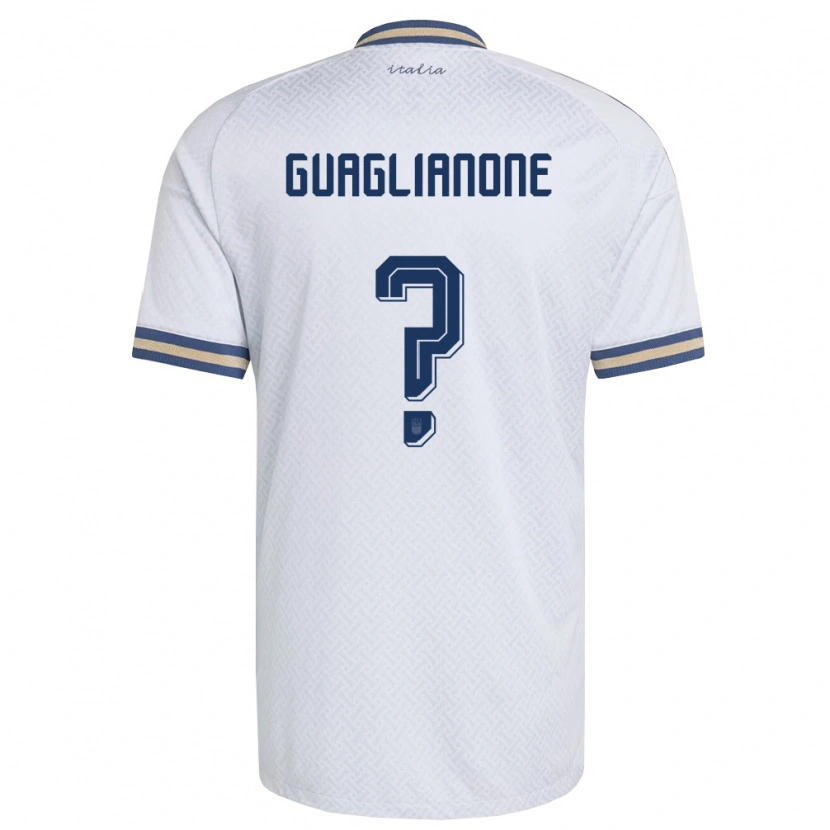 Danxen Kid Italy Mattia Guaglianone #0 Off-White Navy Gold Away Jersey 26-28 T-Shirt