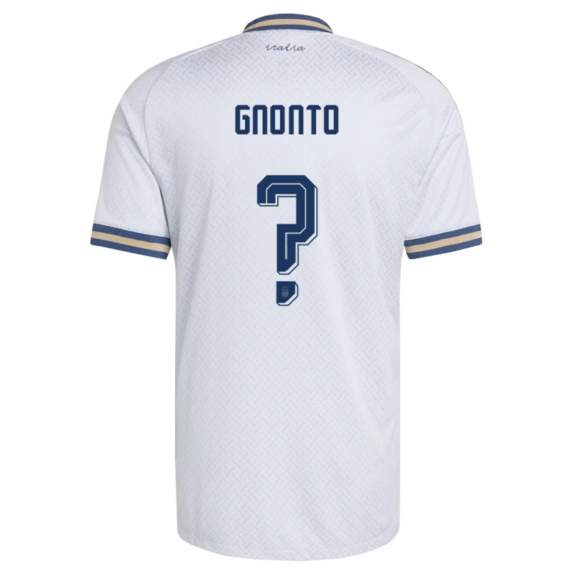 Danxen Kid Italy Wilfried Gnonto #0 Off-White Navy Gold Away Jersey 26-28 T-Shirt