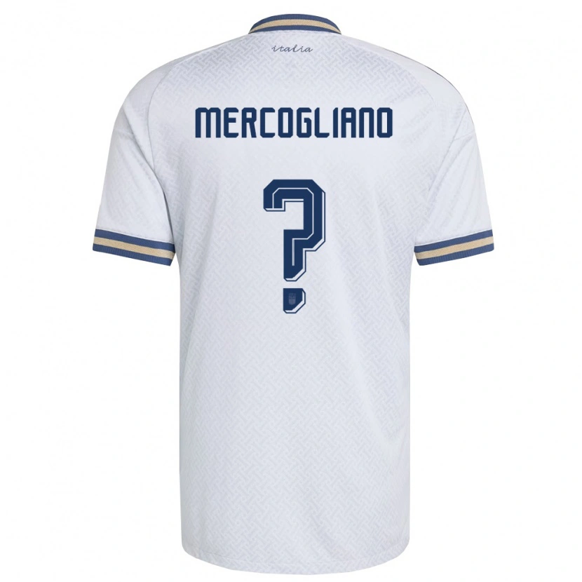 Danxen Kid Italy Mattia Mercogliano #0 Off-White Navy Gold Away Jersey 26-28 T-Shirt