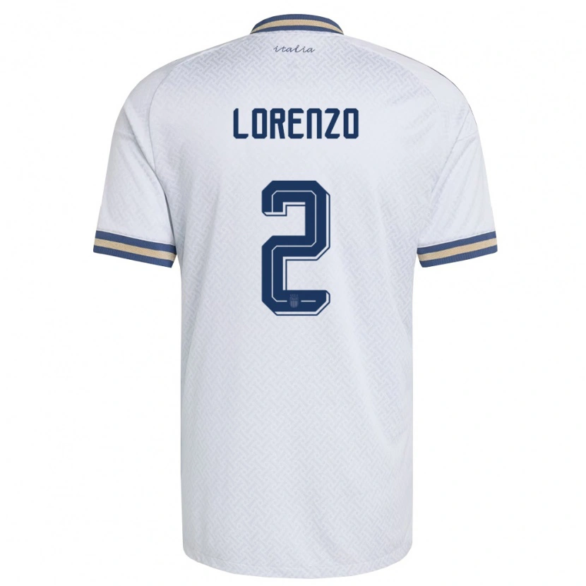 Danxen Kid Italy Giovanni Di Lorenzo #2 Off-White Navy Gold Away Jersey 26-28 T-Shirt