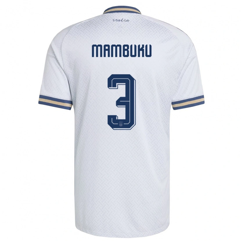 Danxen Kid Italy Jean Mambuku #3 Off-White Navy Gold Away Jersey 26-28 T-Shirt