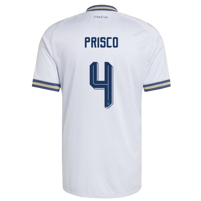 Danxen Kid Italy Vincenzo Prisco #4 Off-White Navy Gold Away Jersey 26-28 T-Shirt