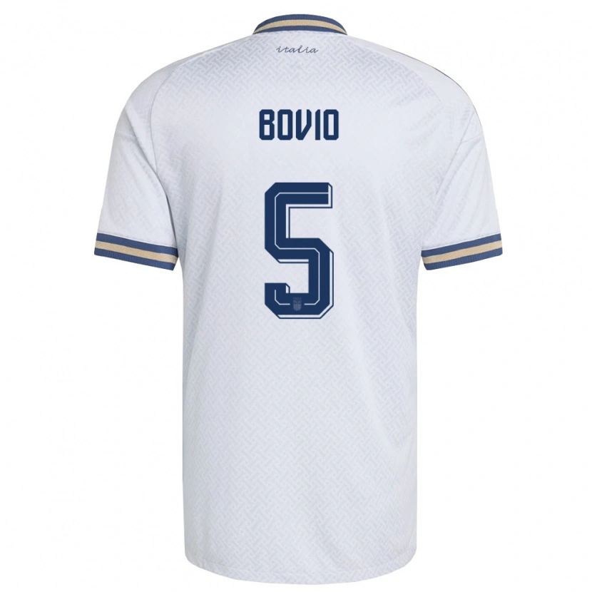 Danxen Kid Italy Leonardo Bovio #5 Off-White Navy Gold Away Jersey 26-28 T-Shirt