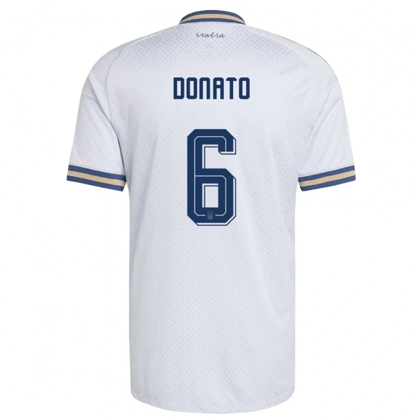 Danxen Kid Italy Andrea Donato #6 Off-White Navy Gold Away Jersey 26-28 T-Shirt