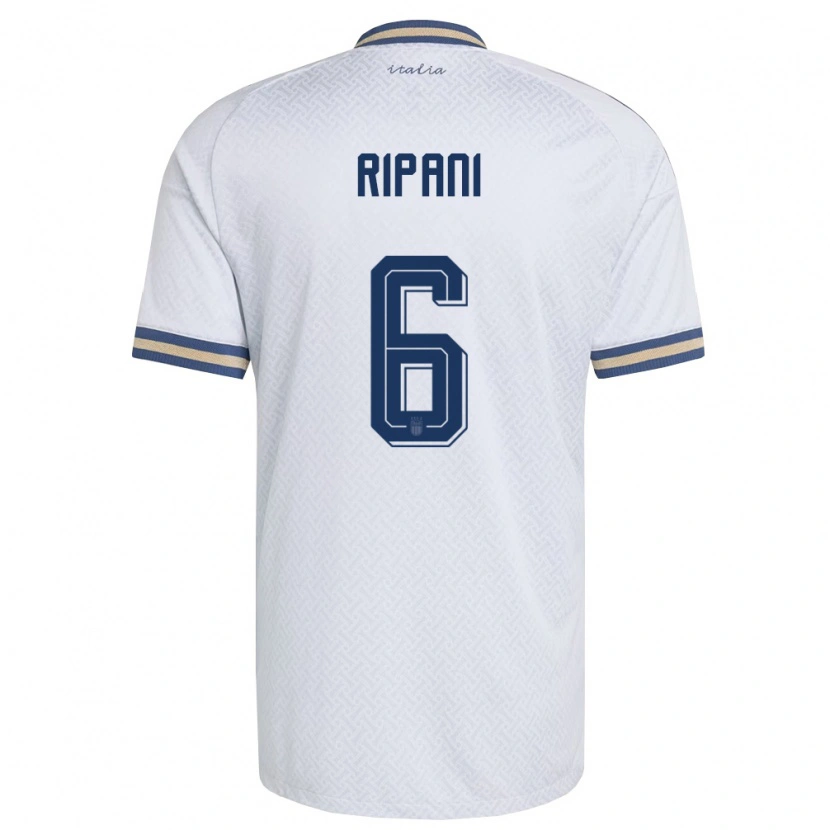 Danxen Kid Italy Diego Ripani #6 Off-White Navy Gold Away Jersey 26-28 T-Shirt