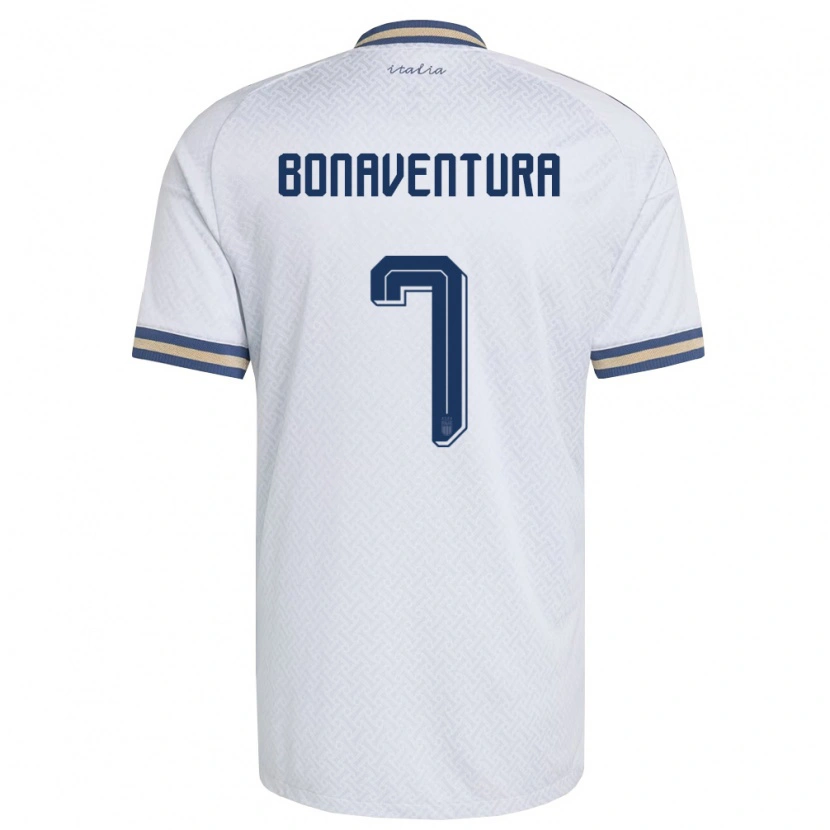Danxen Kid Italy Giacomo Bonaventura #7 Off-White Navy Gold Away Jersey 26-28 T-Shirt