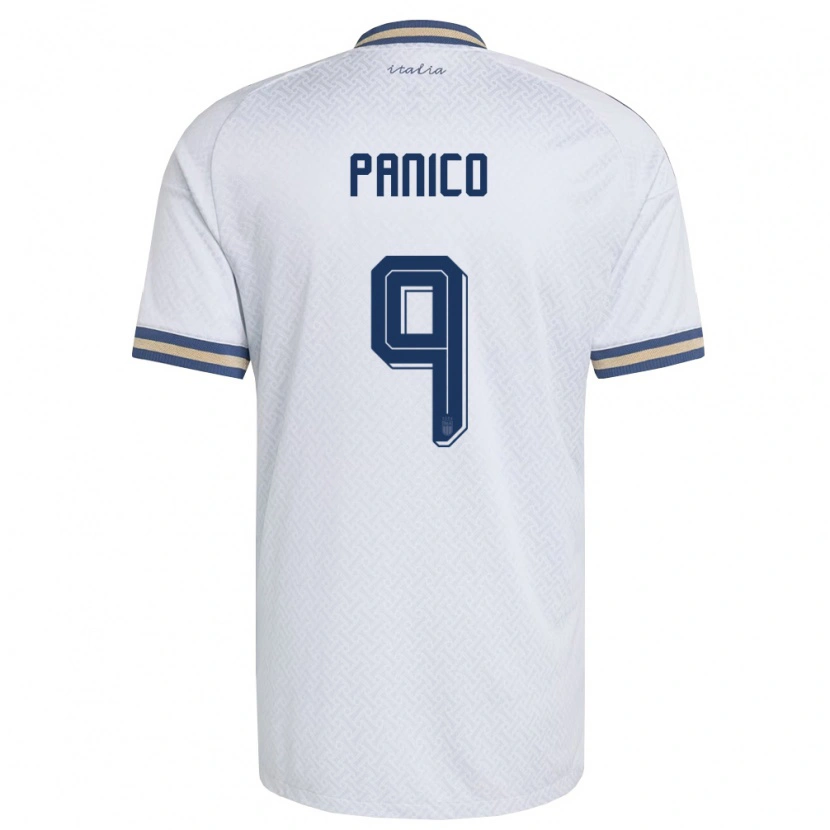 Danxen Kid Italy Patrizia Panico #9 Off-White Navy Gold Away Jersey 26-28 T-Shirt
