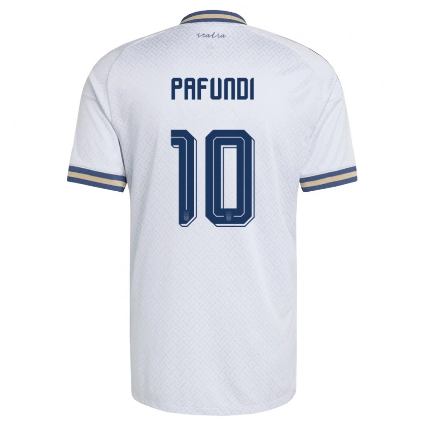 Danxen Kid Italy Simone Pafundi #10 Off-White Navy Gold Away Jersey 26-28 T-Shirt