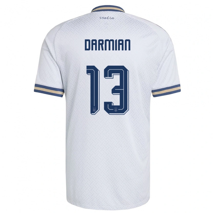 Danxen Kid Italy Matteo Darmian #13 Off-White Navy Gold Away Jersey 26-28 T-Shirt