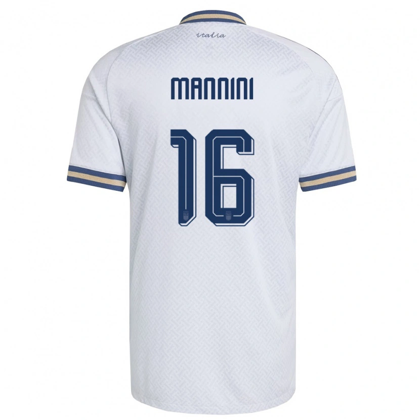 Danxen Kid Italy Mattia Mannini #16 Off-White Navy Gold Away Jersey 26-28 T-Shirt