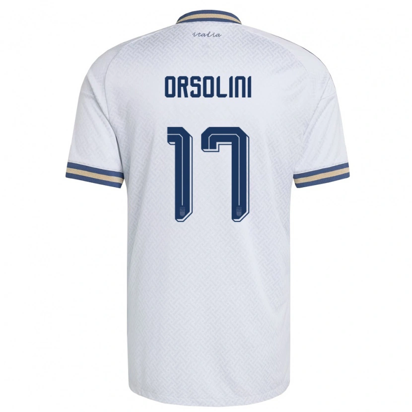 Danxen Kid Italy Riccardo Orsolini #17 Off-White Navy Gold Away Jersey 26-28 T-Shirt