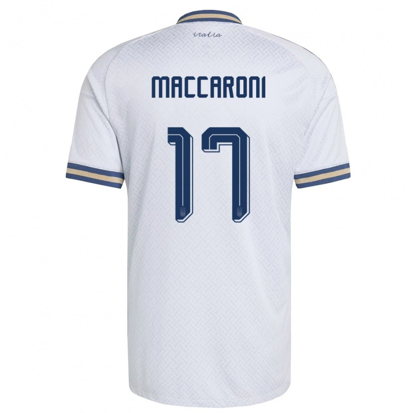 Danxen Kid Italy Valerio Maccaroni #17 Off-White Navy Gold Away Jersey 26-28 T-Shirt