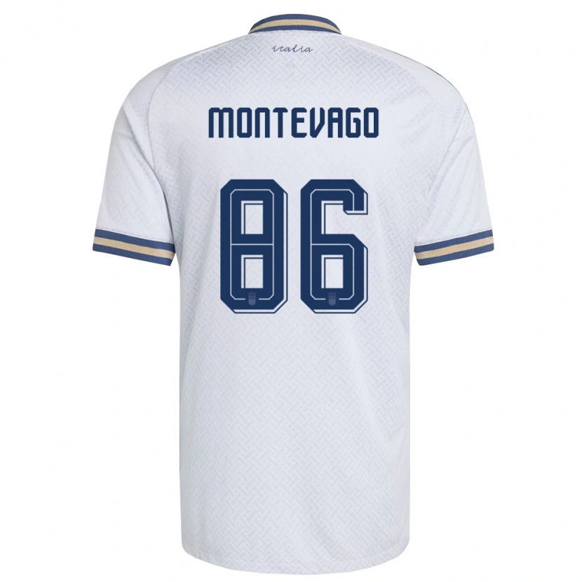 Danxen Kid Italy Daniele Montevago #86 Off-White Navy Gold Away Jersey 26-28 T-Shirt