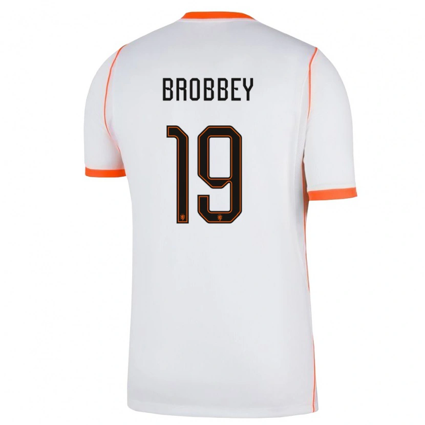 Danxen Kid Netherlands Brian Brobbey #19 White Orange Away Jersey 26-28 T-Shirt