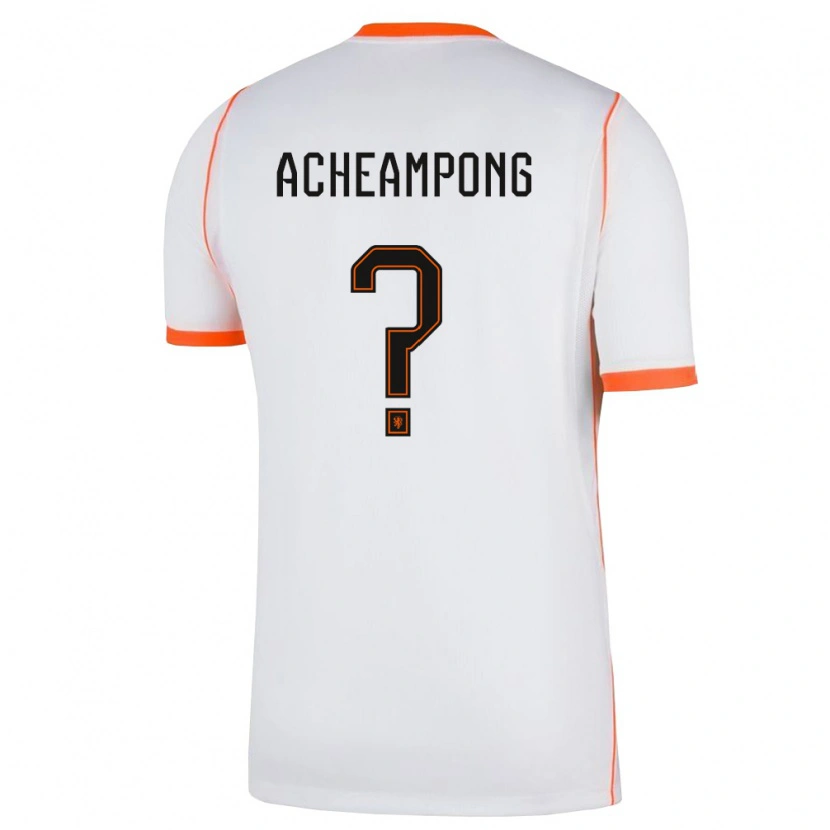 Danxen Kid Netherlands Levi Acheampong #0 White Orange Away Jersey 26-28 T-Shirt